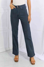 Load image into Gallery viewer, Judy Blue Cassidy Full Size High Waisted Tummy Control Striped Straight Jeans
