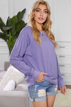 Load image into Gallery viewer, Round Neck Raglan Sleeve Exposed Seam Sweatshirt
