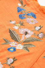 Load image into Gallery viewer, Embroidered Buttoned Peplum Top
