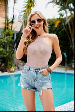 Load image into Gallery viewer, Ribbed Halter Neck Knit Top
