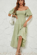 Load image into Gallery viewer, Smocked Square Neck Tiered Dress
