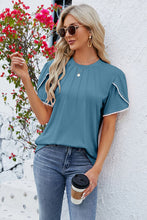 Load image into Gallery viewer, Round Neck Petal Sleeve T-Shirt
