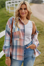 Load image into Gallery viewer, Plaid Dropped Shoulder Shacket
