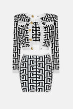 Load image into Gallery viewer, Printed Button Front Jacket, Sleeveless Top, and Skirt Set
