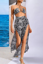 Load image into Gallery viewer, Printed Halter Neck Cropped Top and Split Pants Set
