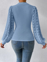 Load image into Gallery viewer, Swiss Dot Waffle-Knit Lantern Sleeve T-Shirt
