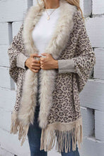 Load image into Gallery viewer, Leopard Fringe Detail Poncho
