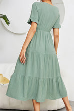 Load image into Gallery viewer, Short Sleeve V-Neck Tiered  Dress
