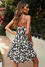 Load image into Gallery viewer, Printed Spaghetti Strap Ruffle Hem Dress
