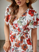 Load image into Gallery viewer, Floral Tied Surplice Midi Dress
