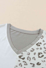 Load image into Gallery viewer, Plus Size Leopard V-Neck T-Shirt
