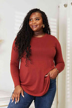 Load image into Gallery viewer, Zenana Full Size Long Sleeve Round Neck Round Hem Top
