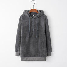 Load image into Gallery viewer, Full Size Quarter-Zip Drawstring Teddy Hoodie
