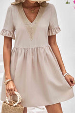 Load image into Gallery viewer, V-Neck Flounce Sleeve A-Line Dress
