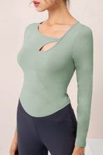 Load image into Gallery viewer, Cutout Curved Hem Yoga Top
