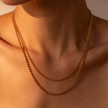 Load image into Gallery viewer, 18K Gold-Plated Lobster Closure Bead Necklace
