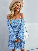 Load image into Gallery viewer, Floral Smocked Off-Shoulder Ruffled Dress
