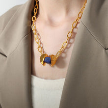 Load image into Gallery viewer, Natural Stone Pendant Titanium Steel Necklace
