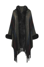 Load image into Gallery viewer, Color Block Fringe Detail Poncho
