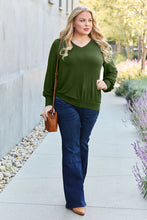 Load image into Gallery viewer, Basic Bae Full Size V-Neck Lantern Sleeve Blouse

