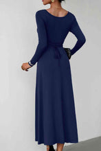 Load image into Gallery viewer, Scoop Neck Long Sleeve Lace-Up Maxi Dress
