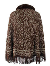 Load image into Gallery viewer, Leopard Fringe Hem Poncho
