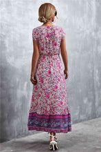 Load image into Gallery viewer, V-Neck Short Sleeve Printed Maxi Dress
