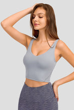 Load image into Gallery viewer, Deep V-Neck Crop Sports Bra
