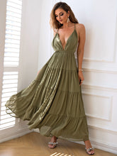 Load image into Gallery viewer, Cutout Halter Neck Backless Pleated Dress
