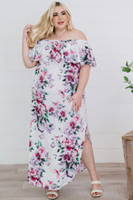 Load image into Gallery viewer, Plus Size Floral Off-Shoulder Side Slit Layered Dress
