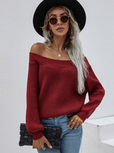 Load image into Gallery viewer, Off-Shoulder Rib-Knit Sweater
