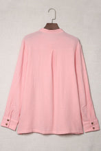Load image into Gallery viewer, Half Button Pleated Detail Textured Top
