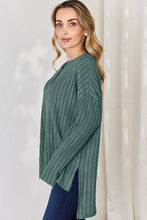 Load image into Gallery viewer, Basic Bae Full Size Ribbed Half Button Long Sleeve High-Low T-Shirt
