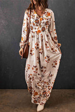 Load image into Gallery viewer, Floral V-Neck Long Sleeve Maxi Dress

