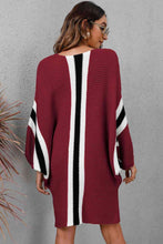 Load image into Gallery viewer, Ribbed Round Neck Long Sleeve Sweater Dress
