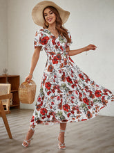 Load image into Gallery viewer, Floral Tied Surplice Midi Dress
