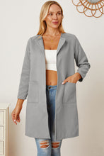 Load image into Gallery viewer, Open Front Pocketed Long Sleeve Coat
