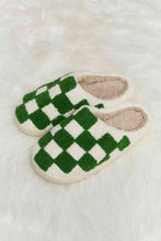 Load image into Gallery viewer, Melody Checkered Print Plush Slide Slippers
