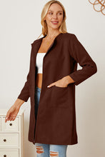Load image into Gallery viewer, Open Front Pocketed Long Sleeve Coat
