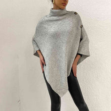 Load image into Gallery viewer, Turtleneck Buttoned Poncho
