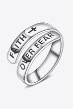 Load image into Gallery viewer, 925 Sterling Silver FAITH OVER FEAR Bypass Ring
