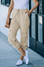 Load image into Gallery viewer, Drawstring Zipper Detail Joggers with Pockets
