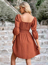 Load image into Gallery viewer, Swiss Dot Smocked Scoop Neck Dress
