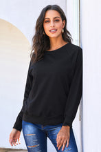 Load image into Gallery viewer, Round Neck Raglan Sleeve Exposed Seam Sweatshirt
