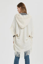 Load image into Gallery viewer, Fringe Hem Hooded Poncho
