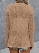 Load image into Gallery viewer, Eyelet Roll-Tab Sleeve Cardigan
