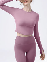 Load image into Gallery viewer, Round Neck Long Sleeve Active T-Shirt
