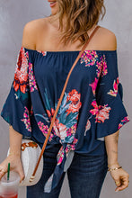 Load image into Gallery viewer, Printed Off-Shoulder Flounce Sleeve Top
