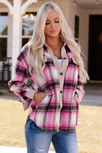 Load image into Gallery viewer, Plaid Contrast Detail Shacket
