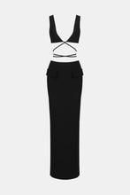 Load image into Gallery viewer, Deep V Tie Back Bralette and Split Maxi Skirt Set
